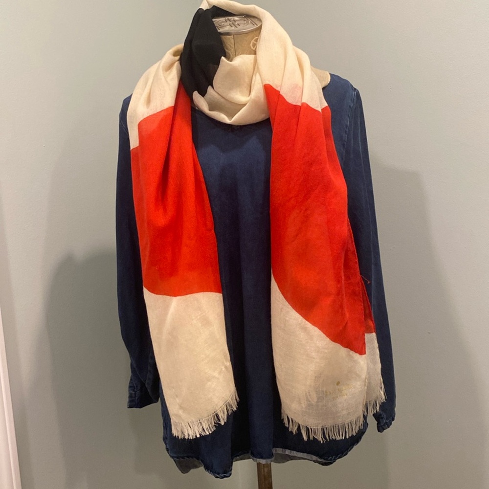 Kate Spade Women's Geometric Print Wool Scarf Multi Color (31 x 78")